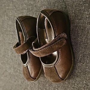 Stride Rite sz 4 brown infant dress shoes mary janes girls